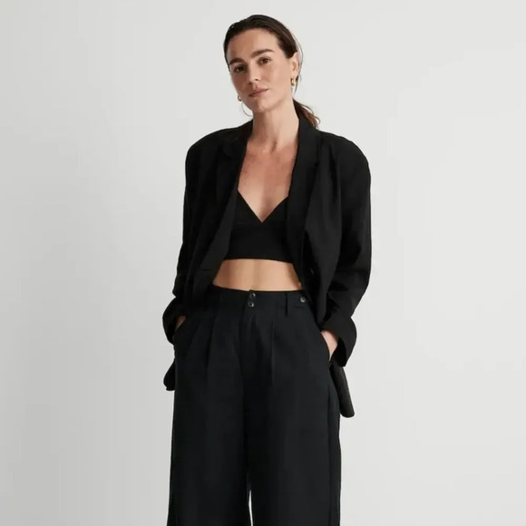 MADEWELL The Relaxed Blazer NWT in Soft Drape True Black Oversized Drape… - Picture 1 of 9